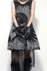 Y2K Skull Sleeveless Tank Midi Dress