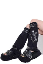 Buckle Chain Denim Leg Warmer Socks