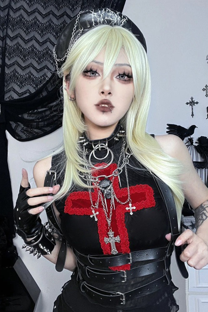 Gothic Cross Dark Style Sexy Tank Top Secondary image
