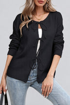 Triple Tie Relaxed Knit Cardigans
