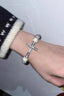 Y2K Cross Rhinestone Pearl Heart Bracelet