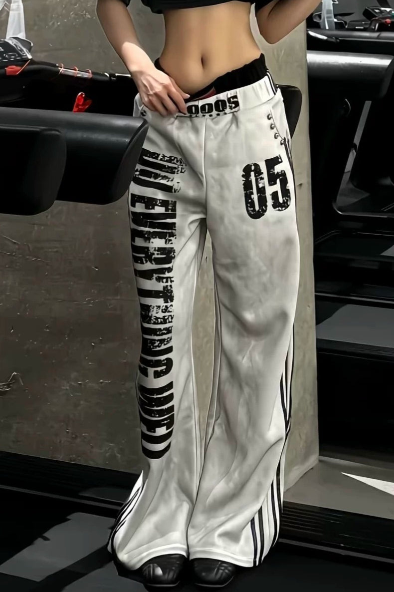 Double Waist Graphic Pants