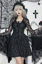 Sheer Floral Lace Bell Sleeve Bolero