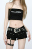 Sexy Bodycon Rivet Black Denim Shorts