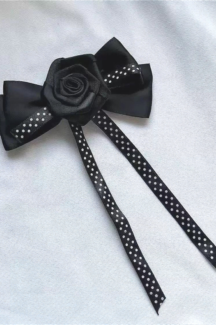 Polka Dot Bow Rose Hair Accs