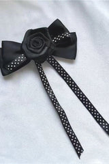 Polka Dot Bow Rose Hair Accs