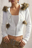 Pom Trim Stud Detail Hoodies