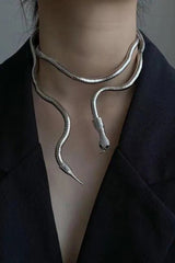 Niche Snake Bone Shape Choker Necklace