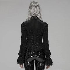 Elastic Velvet Gothic Long Sleeve Blouse