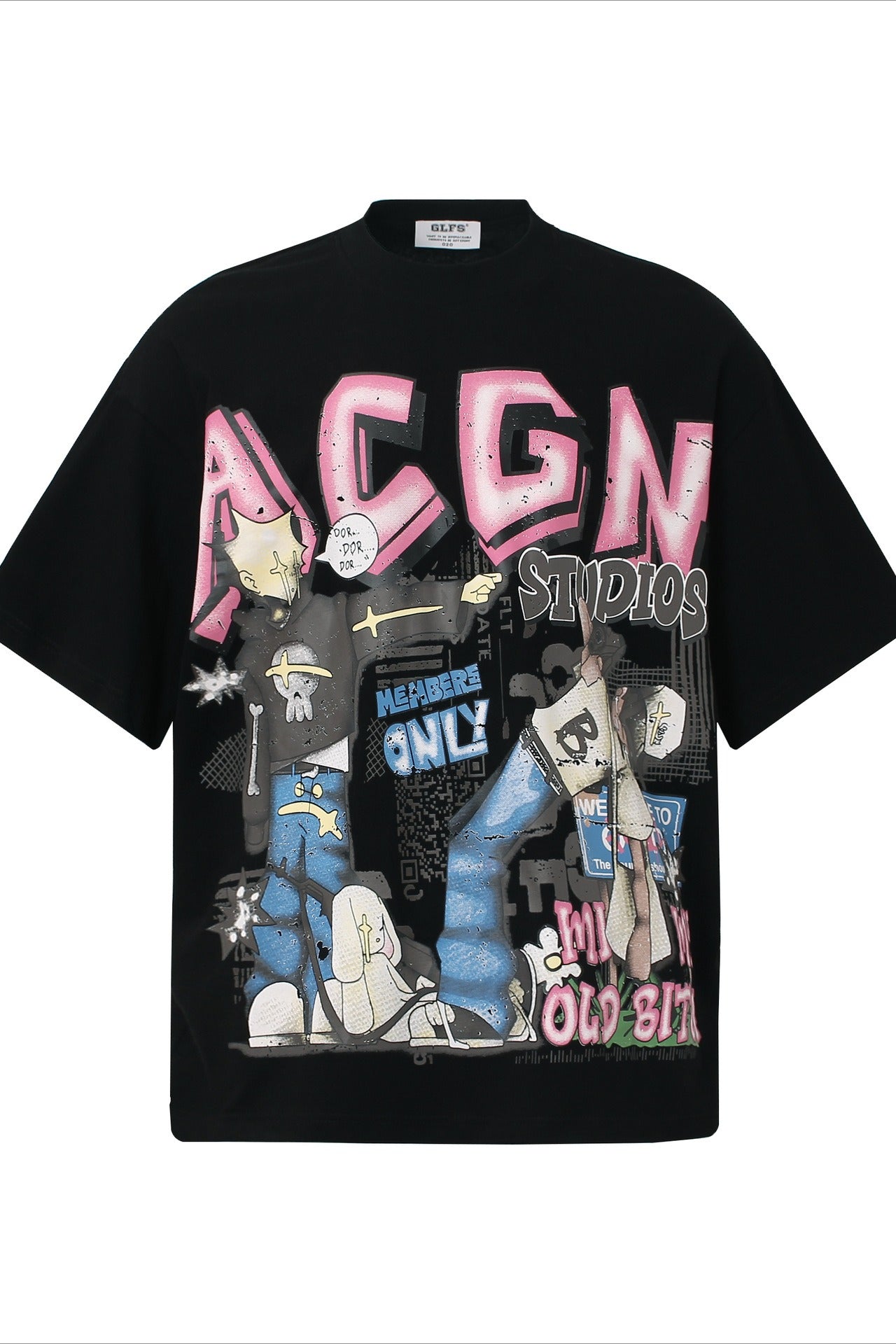 Urban Hip-hop Cartoon Print Loose Fit T-shirt Secondary image