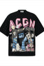 Urban Hip-hop Cartoon Print Loose Fit T-shirt