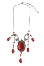 Red Oval Drop Pendant Necklaces