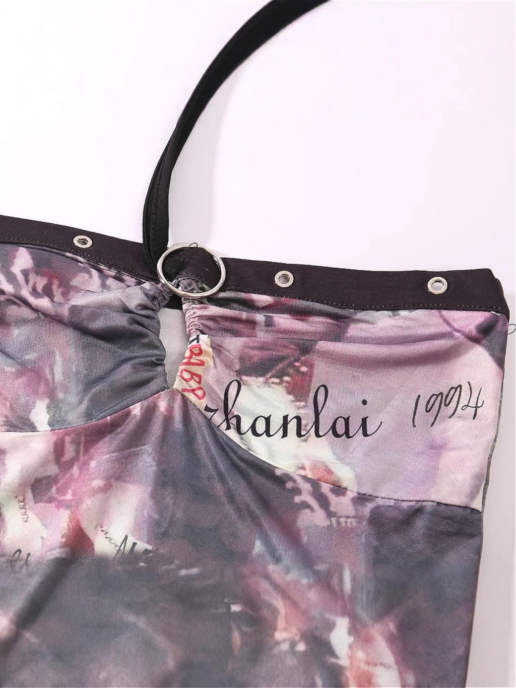 Punk Style Neon Graphic Halter Top