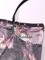 Punk Style Neon Graphic Halter Top