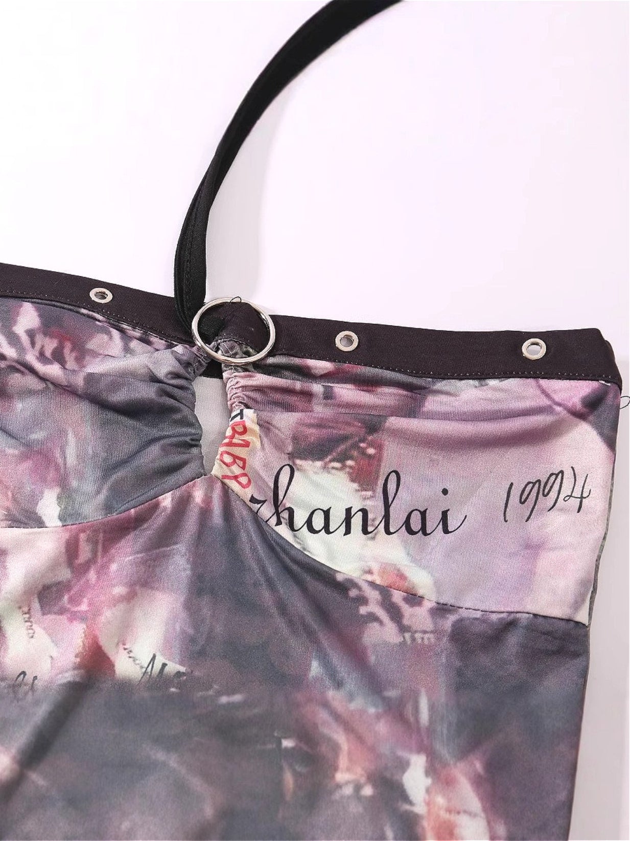 Punk Style Neon Graphic Halter Top