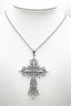 Floral Gothic Cross Pendant Necklace