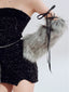 Y2K Millennial Hot Girl Subculture Faux Fur Strapped Gloves