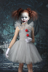 Scary Clown Tutu Dress Kid Halloween Costume