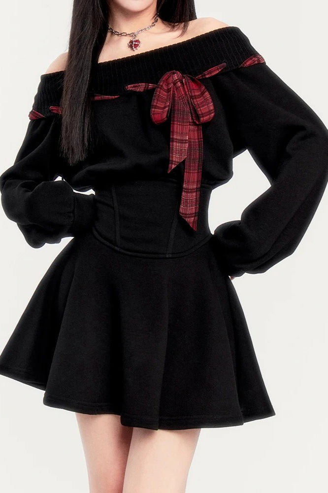 One Shoulder Cinched Waist Dark Girl  Mini Dress Main image