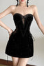 Sheer Panel Strapless Mini Dress
