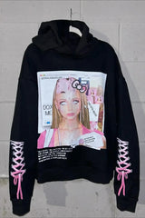 Drolandmiller Y2K Gothic Oversized Grunge Hoodie