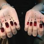 Gothic Blood Red Wearable Press On Nails