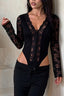 Scalloped Lace Button Bodysuit Cardigans