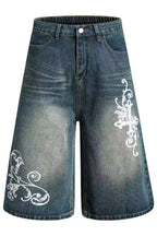 Washed Denim Cropped Pants