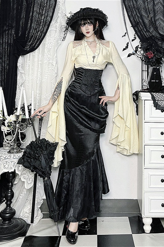 Gothic Halter Cross Backless Skirt Secondary image