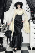 Gothic Halter Cross Backless Skirt