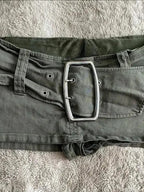 Army Green Low Rise Mini Denim Skirt
