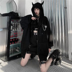 Dark Techwear Hooded Coat