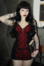 Gothic Lolita Rose Contrast Lace Crop Top