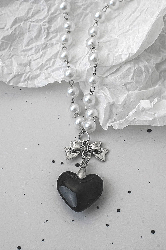 Vintage Silver Carved Heart Necklace