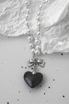 Vintage Silver Carved Heart Necklace