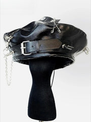 Harajuku Gothic Lolita Y2K Punk Leather Metallic Spike Decorative Hat