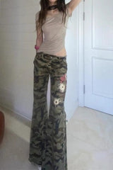 Retro Grunge Print Convertible T-shirt