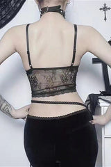 Dark Gothic Lolita Lace Patchwork Corse