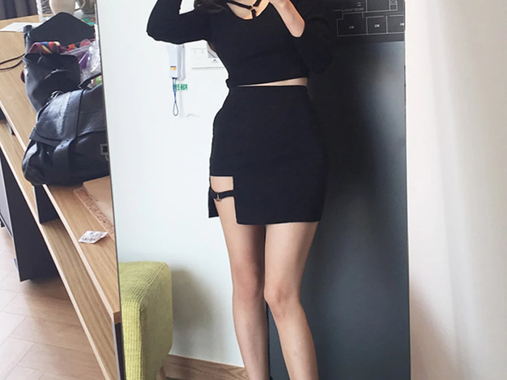 Irregular High Waist Bandage Skirt Secondary image