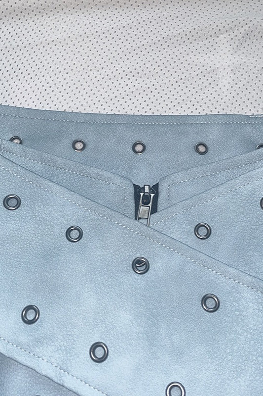 Low-Rise Belted Faux Leather Mini Skirt