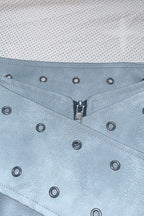 Low-Rise Belted Faux Leather Mini Skirt
