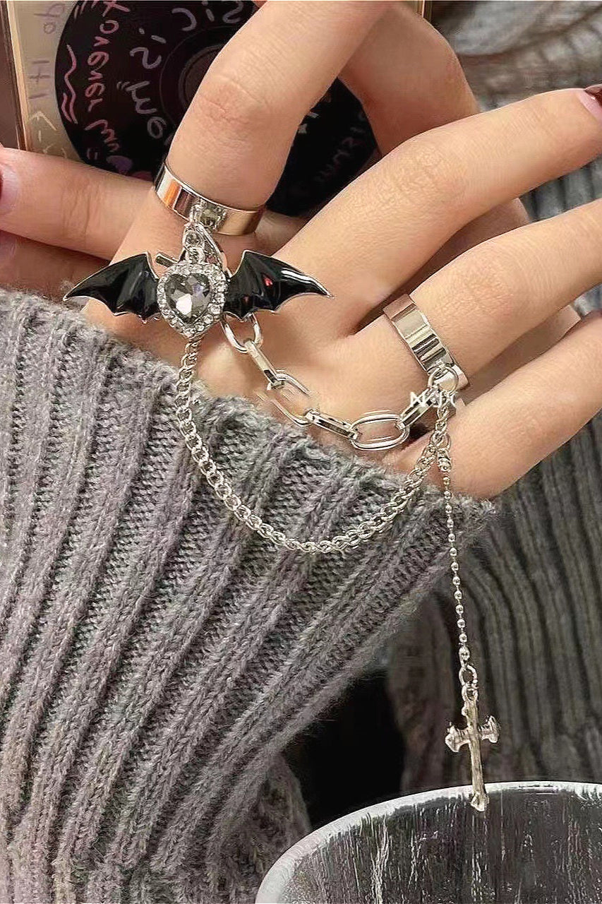 Dark Devil Tassel Chain Ring