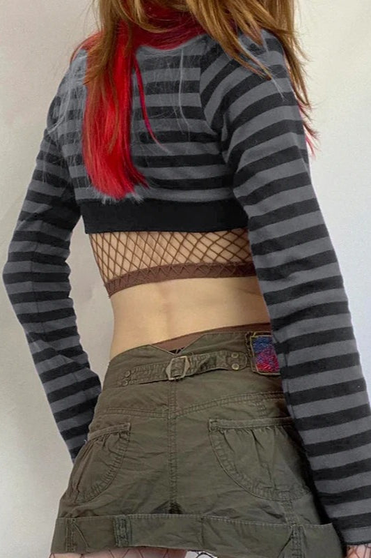 Gothic Stripe Crop T-Shirt Secondary image