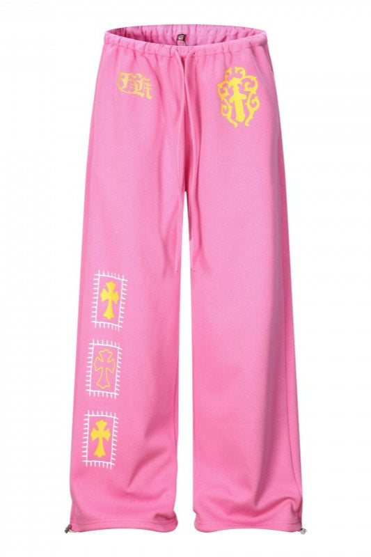Skeleton Graphic Wide Leg Pants