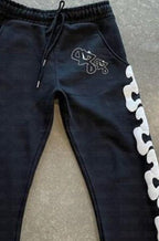 Contrast Print Drawstring Sweatpants