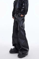 PU Leather Deconstruction Pants