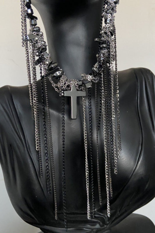 Punk Heavy Chain Tassel Necklace