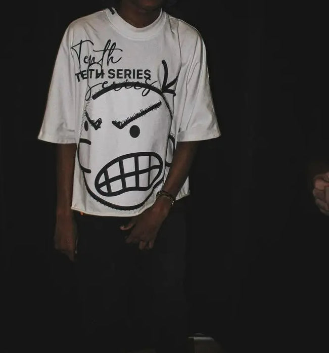 Hip Hop Cartoon Print Cotton Oversized T-shirt Secondary image