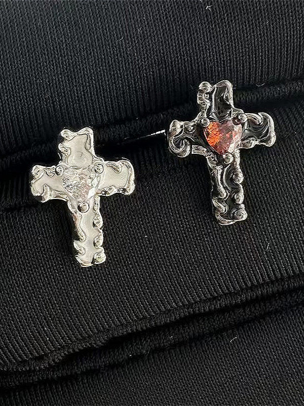 Titanium Steel Cross Dark Lip Stud