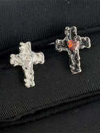 Titanium Steel Cross Dark Lip Stud
